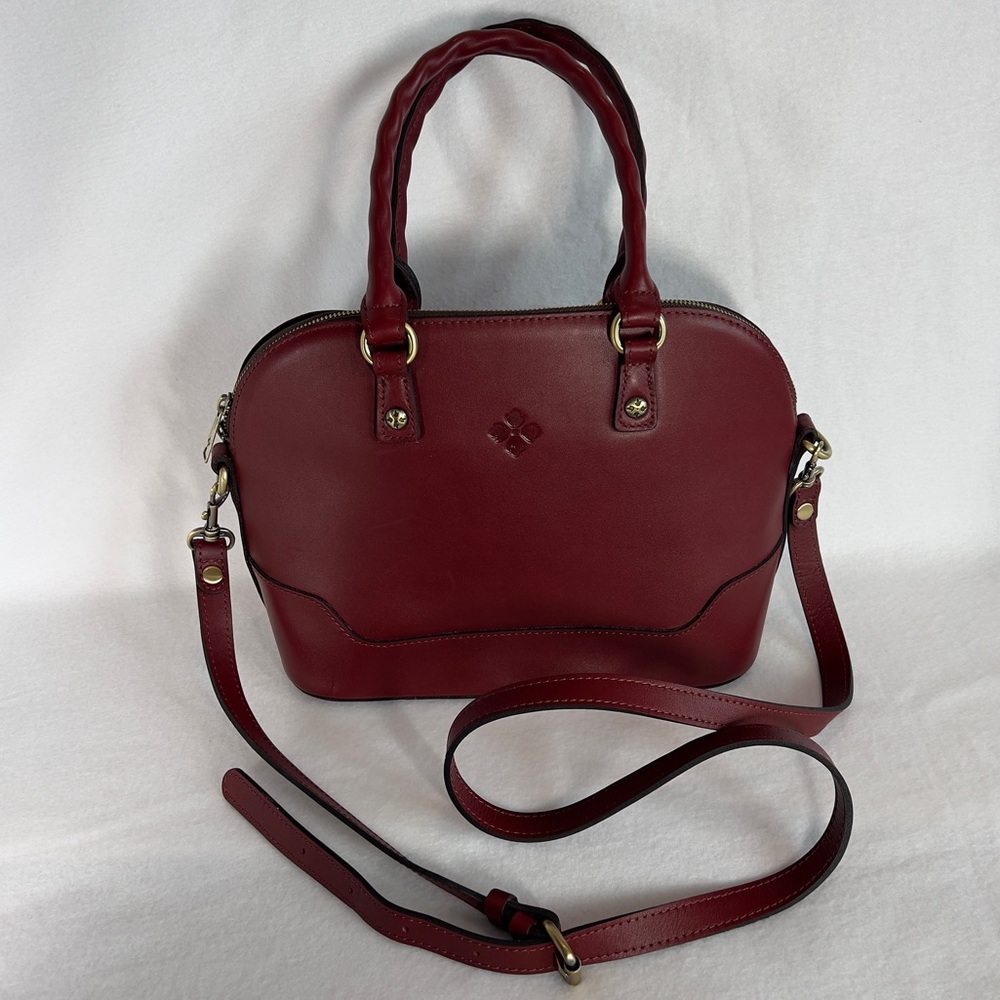 Patricia Nash Chia Leather Dome Satchel - Maroon
